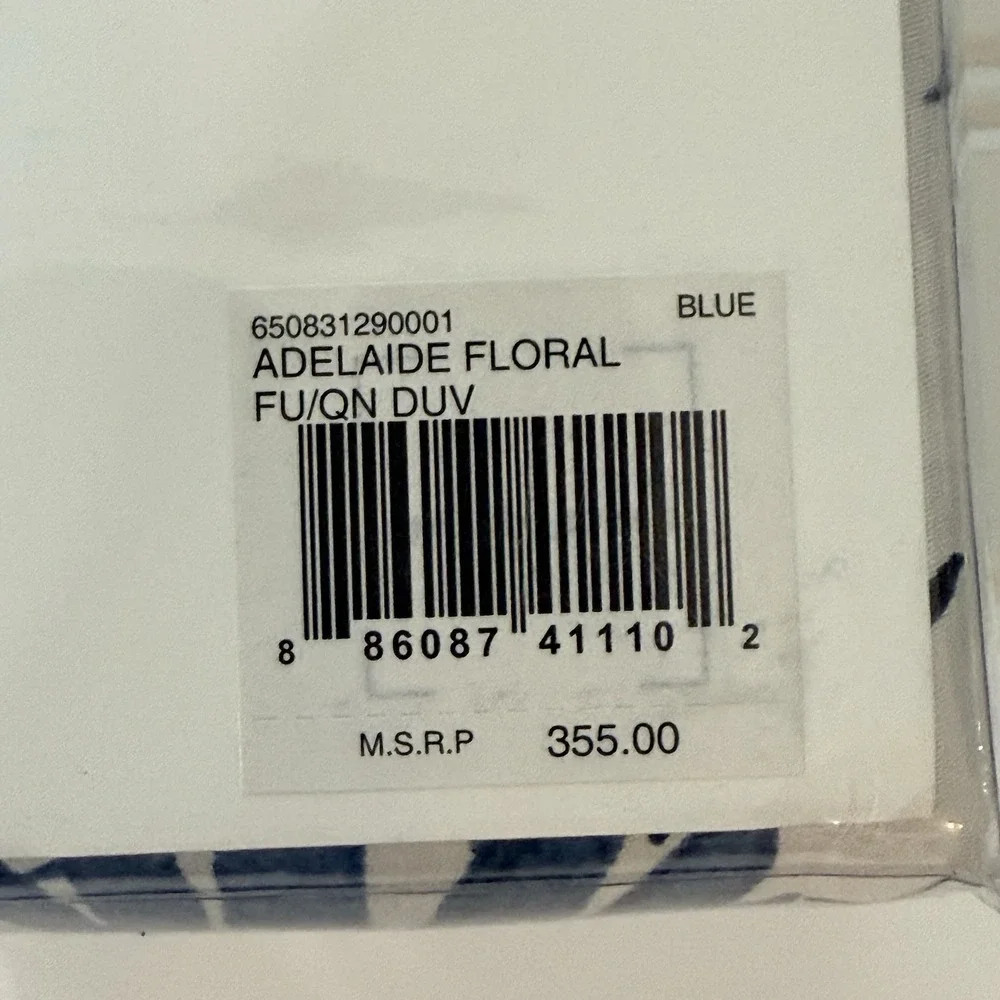 Ralph Lauren Adelaide Floral Queen Duvet Cover 100% Cotton Sateen Blue NWT $355